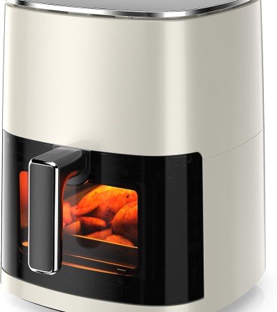 Air Fryer, 6QT Square Airfryer with Visual Window, 400°F Fast Heating Air Fryers Oven with Timer, Auto-Off, Non Toxic & Non Stick, Multiple 12 Modes for Roast, Bake, Dehydrate, Fry, Reheat