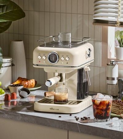 Little Bear KFJ-E12R5 Espresso Coffee Machine, Small Home-Use Semi-Automatic Steam Coffee Machine